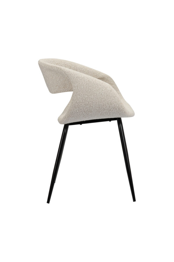 Set 2 scaune dining albe din tesatura bocle Twist - imagine 3