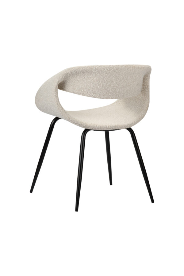 Set 2 scaune dining albe din tesatura bocle Twist - imagine 5
