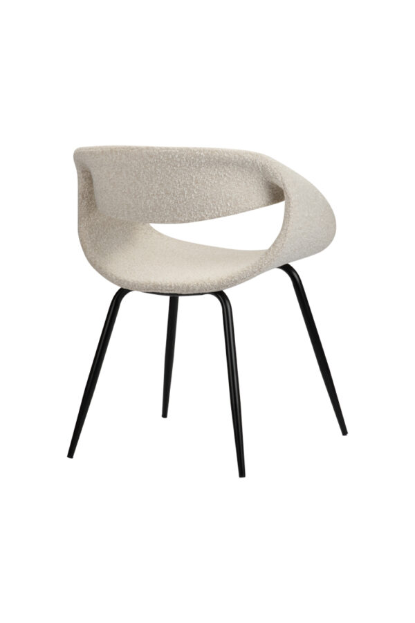 Set 2 scaune dining albe din tesatura bocle Twist - imagine 6