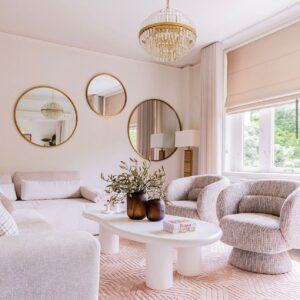 Fotoliu rotativ alb din blana artificiala Senna