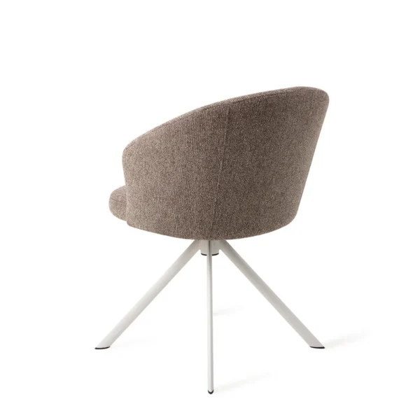 Scaun dining rotativ grej/alb din tesatura Niimi - imagine 5