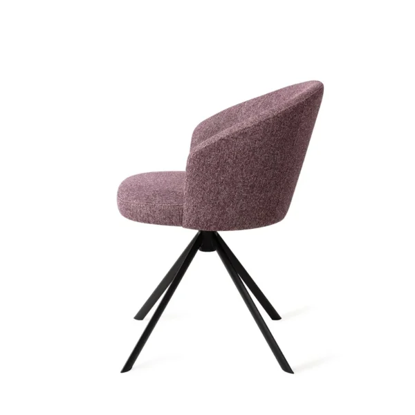 Scaun dining rotativ mov/negru din tesatura Niimi - imagine 3