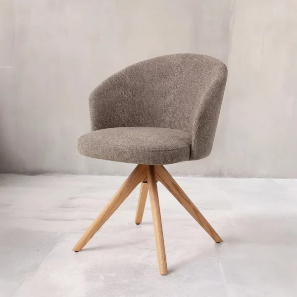 Scaun dining rotativ grej/stejar din tesatura Niimi - imagine 2