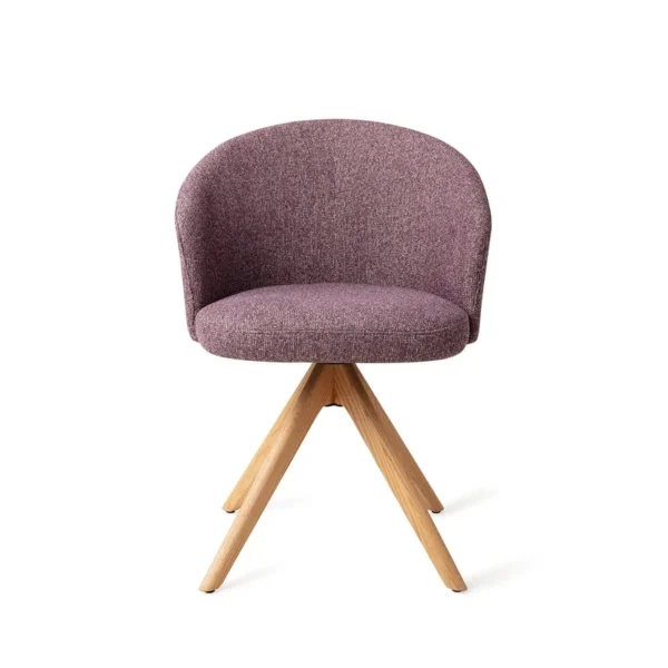 Scaun dining rotativ mov/stejar din tesatura Niimi