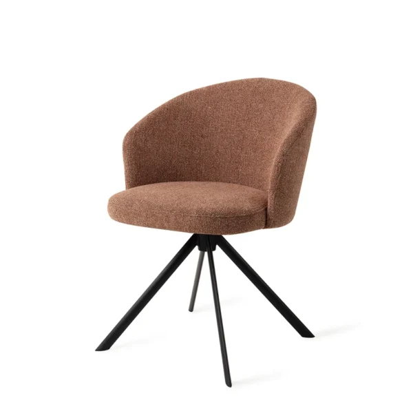 Scaun dining rotativ maro/negru din tesatura Niimi - imagine 3
