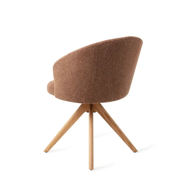 Scaun dining rotativ maro/stejar din tesatura Niimi - imagine 5