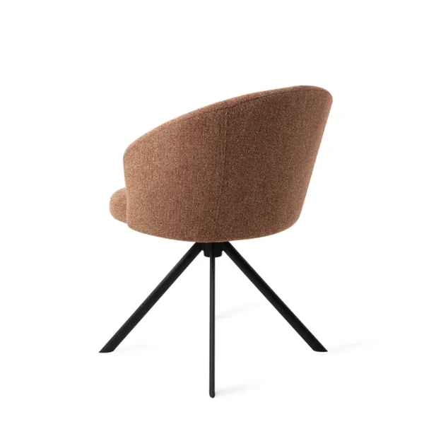 Scaun dining rotativ maro/negru din tesatura Niimi - imagine 5