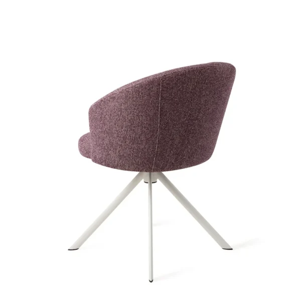 Scaun dining rotativ mov/alb din tesatura Niimi - imagine 4