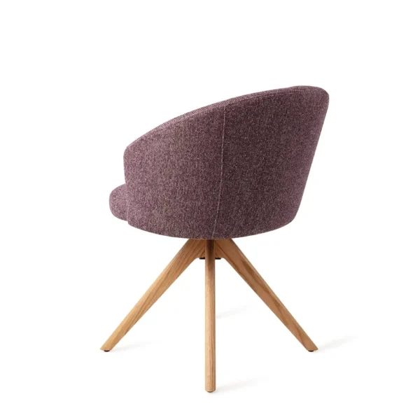 Scaun dining rotativ mov/stejar din tesatura Niimi - imagine 4