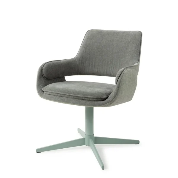 Scaun de birou rotativ gri vernil din tesatura Oketo - imagine 2