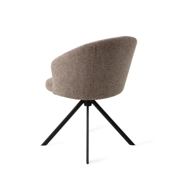 Scaun dining rotativ grej/negru din tesatura Niimi - imagine 5