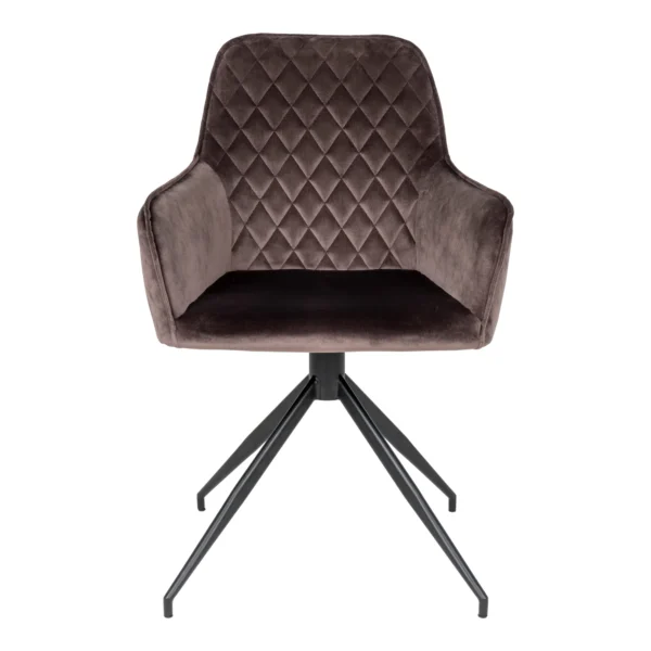 Scaun dining rotativ maro din catifea Harbo - imagine 3