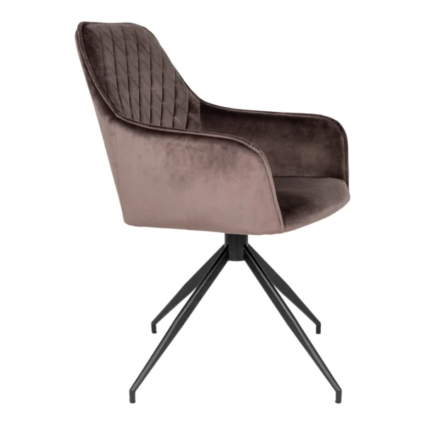Scaun dining rotativ maro din catifea Harbo - imagine 4