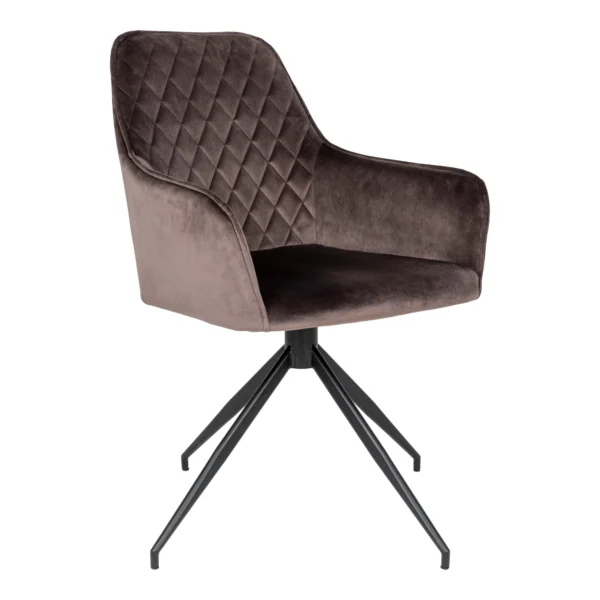 Scaun dining rotativ maro din catifea Harbo