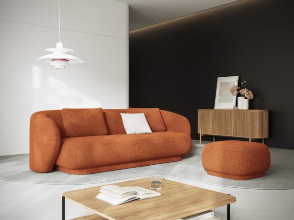 Canapea caramizie din tesatura chenille Marly - imagine 2