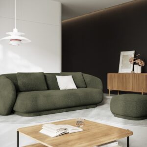 Canapea verde din tesatura chenille Marly