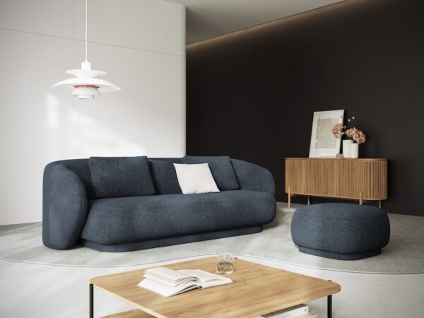Canapea albastru inchis din tesatura chenille Marly - imagine 2