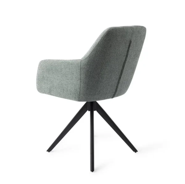 Set 2 scaune rotative dining din tesatura verde albastru/negru Noto - imagine 4