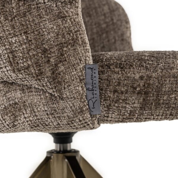 Scaun dining rotativ maro din tesatura chenille Zendaya - imagine 7