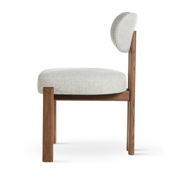Scaun dining alb/maro din tesatura Isola - imagine 4
