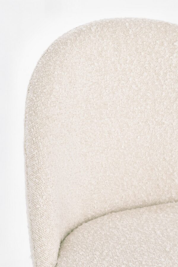 Set 2 scaune dining albe din tesatura boucle Tanya - imagine 6