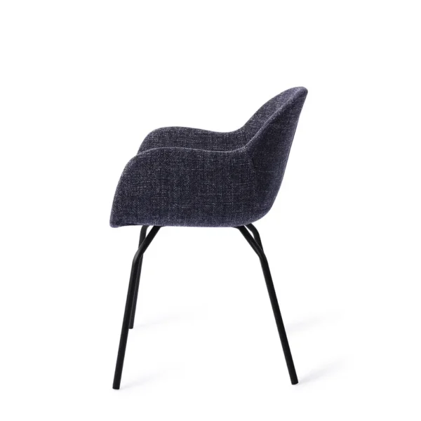 Scaun dining din tesatura albastru indigo Otsu - imagine 3