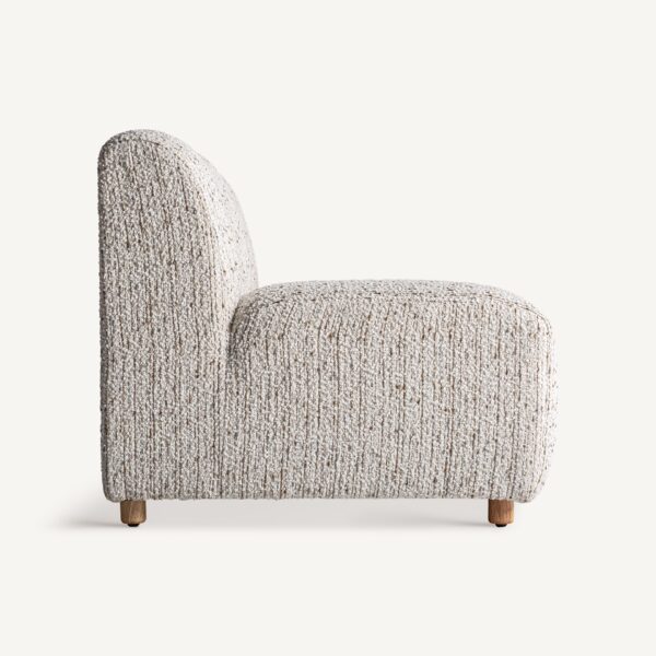 Canapea modulara alb gri din tesatura boucle si lemn Boubiers - imagine 4
