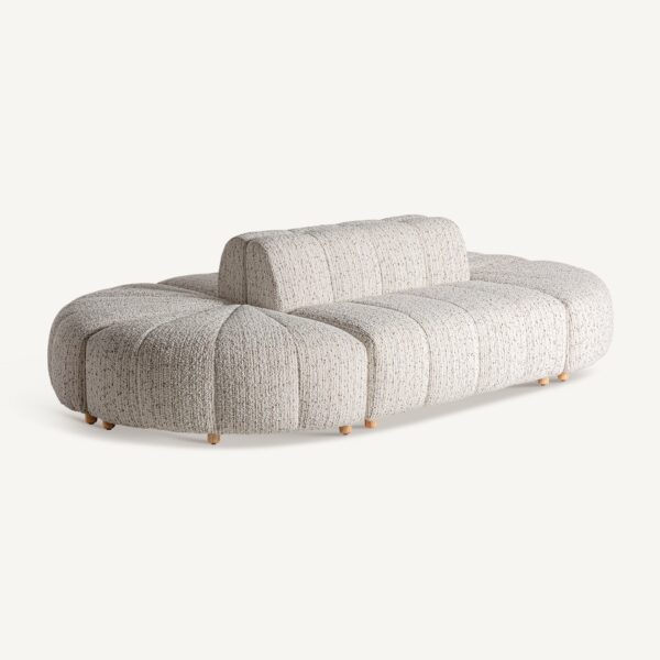 Canapea modulara alb gri din tesatura boucle si lemn Boubiers - imagine 6