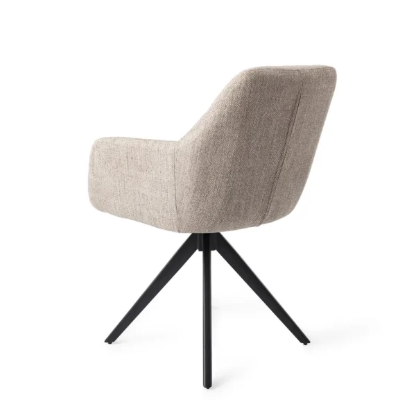 Set 2 scaune rotative dining din tesatura grej/negru Noto - imagine 4