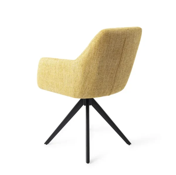 Set 2 scaune rotative dining din tesatura galben/negru Noto - imagine 4