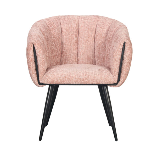 Set 2 scaune dining roz pastel din tesatura Breeze - imagine 2