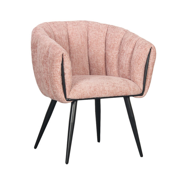 Set 2 scaune dining roz pastel din tesatura Breeze