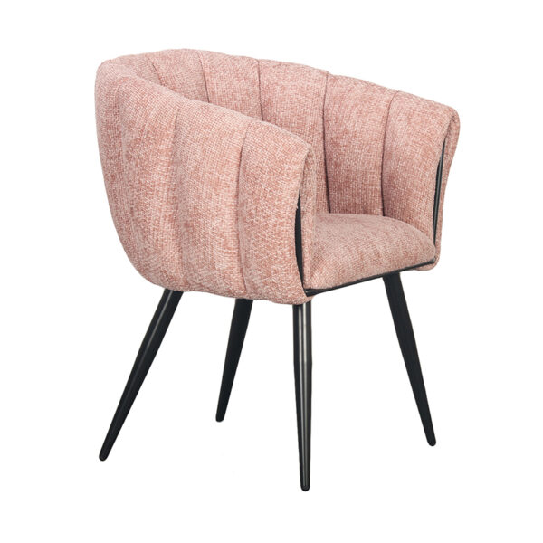 Set 2 scaune dining roz pastel din tesatura Breeze - imagine 3