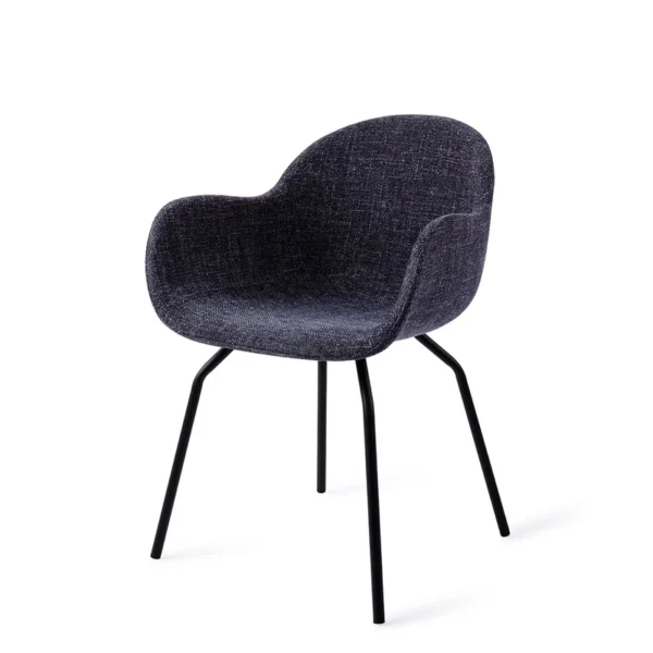 Scaun dining din tesatura albastru indigo Otsu - imagine 2