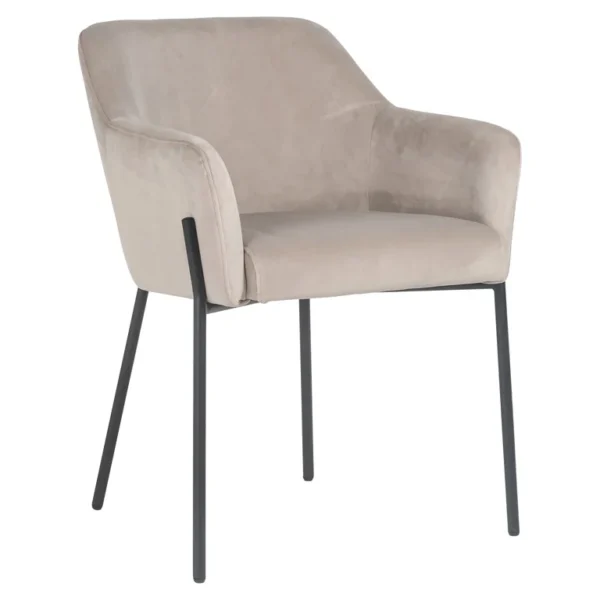 Scaun dining bej din catifea Fay - imagine 2