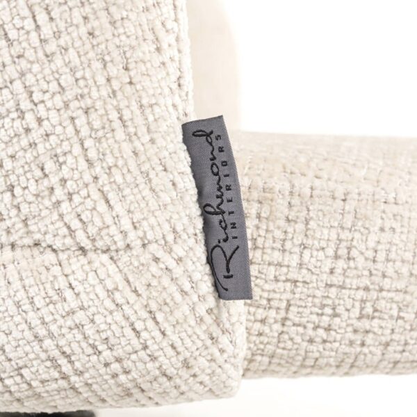 Scaun dining rotativ crem din tesatura chenille Zendaya - imagine 6