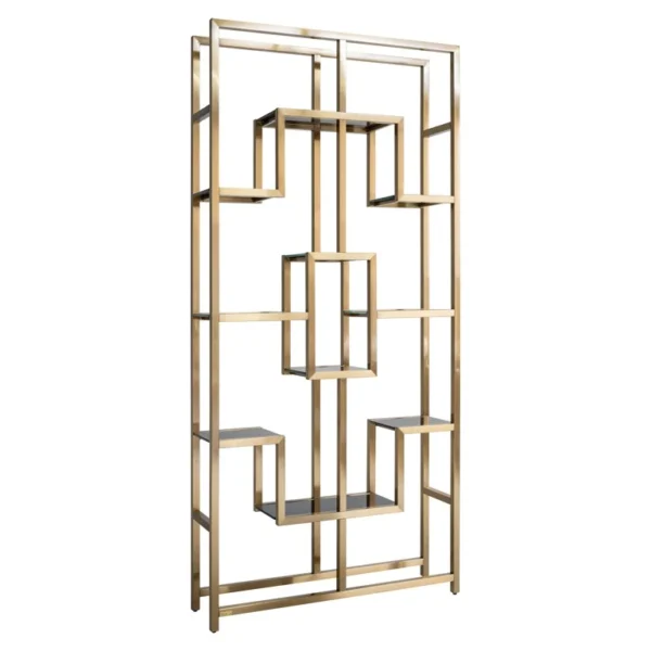 Dulap auriu mat din inox si sticla 230cm Magnus