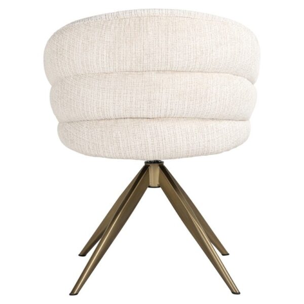 Scaun dining rotativ crem din tesatura chenille Zendaya - imagine 5