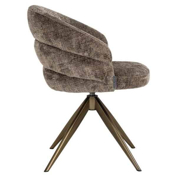 Scaun dining rotativ maro din tesatura chenille Zendaya - imagine 4