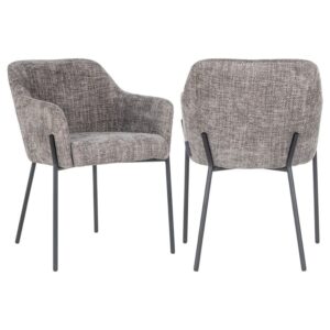 Scaun dining grej din tesatura texturata Fay