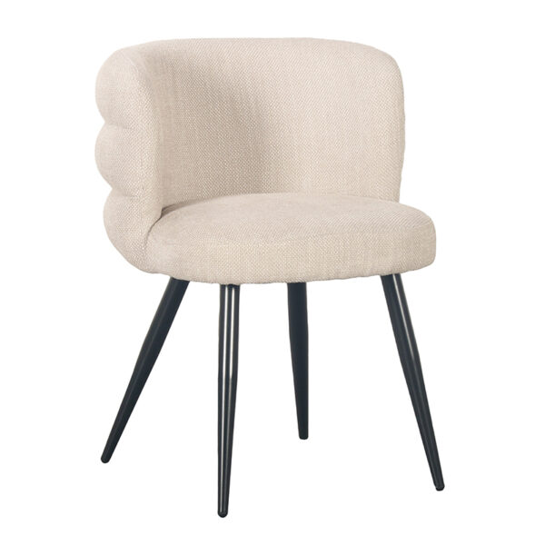 Set 2 scaune dining alb bej din tesatura Cloud