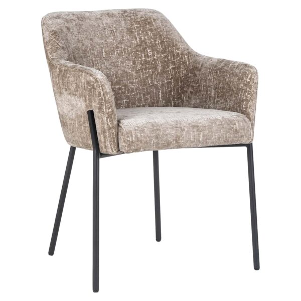 Scaun dining bej din tesatura texturata Fay - imagine 3