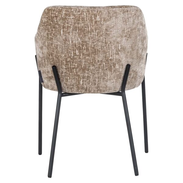 Scaun dining bej din tesatura texturata Fay - imagine 5