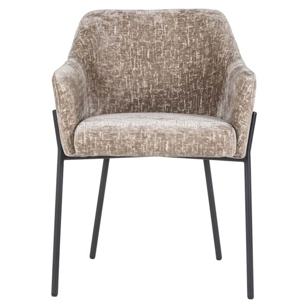 Scaun dining bej din tesatura texturata Fay - imagine 2