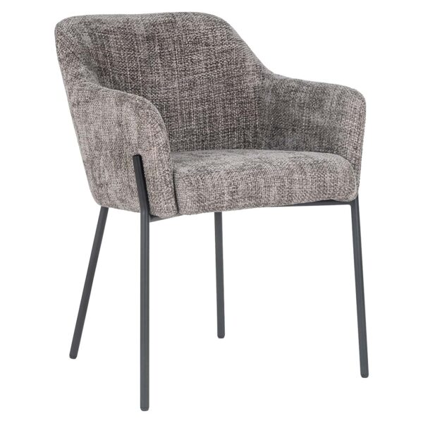 Scaun dining grej din tesatura texturata Fay - imagine 2