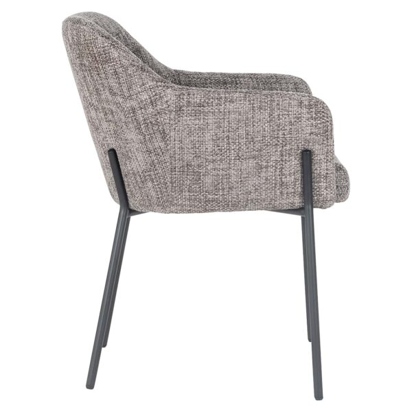 Scaun dining grej din tesatura texturata Fay - imagine 4