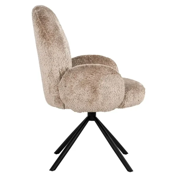 Scaun dining bej din blana artificiala Jolie - imagine 2