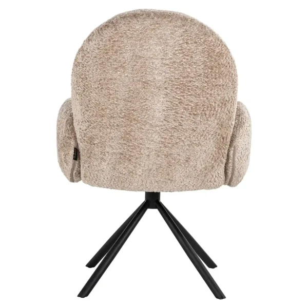 Scaun dining bej din blana artificiala Jolie - imagine 3