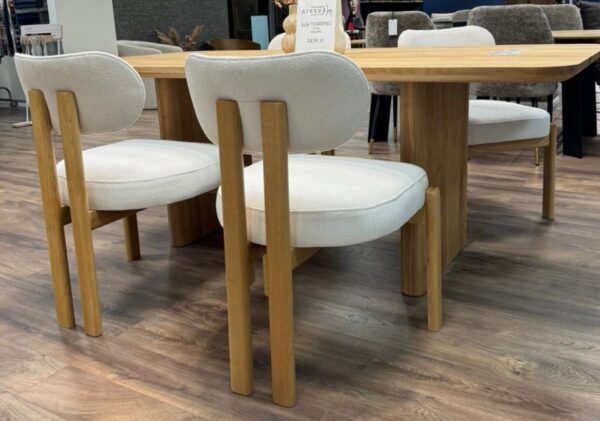 Scaun dining alb/maro din tesatura Isola - imagine 6