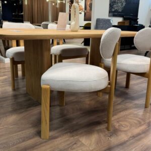 Scaun dining alb/maro din tesatura Isola